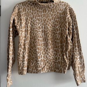 LOFT Animal Print Blouse - Tan and White